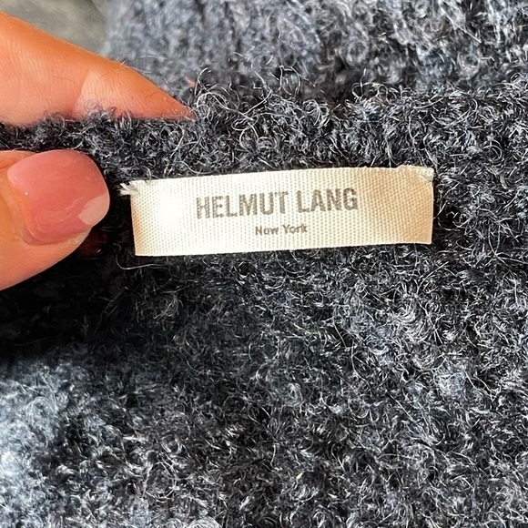 Helmut Lang Mohair Alpaca Wool Long Sleeve V Neckline Asymmetrical Hem S - Picture 4 of 11